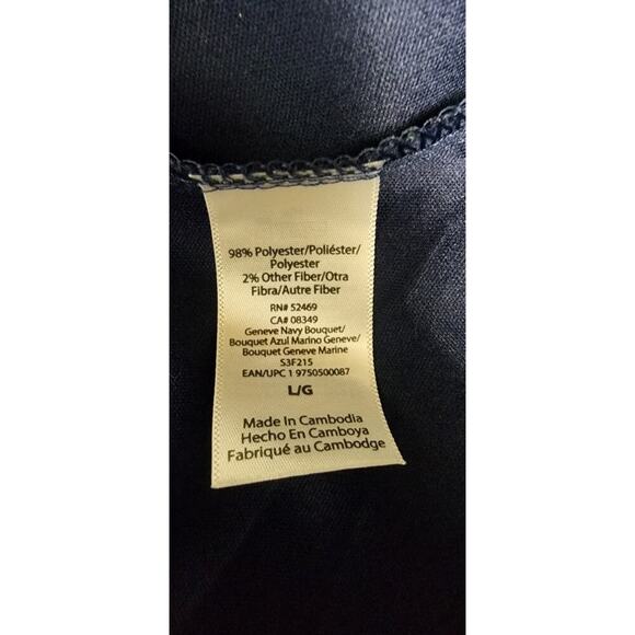 Sofia Jean Cutout Midi Floral Bouquet Balloon Sleeve V-Neck Blue Dress Size L - Picture 14 of 14